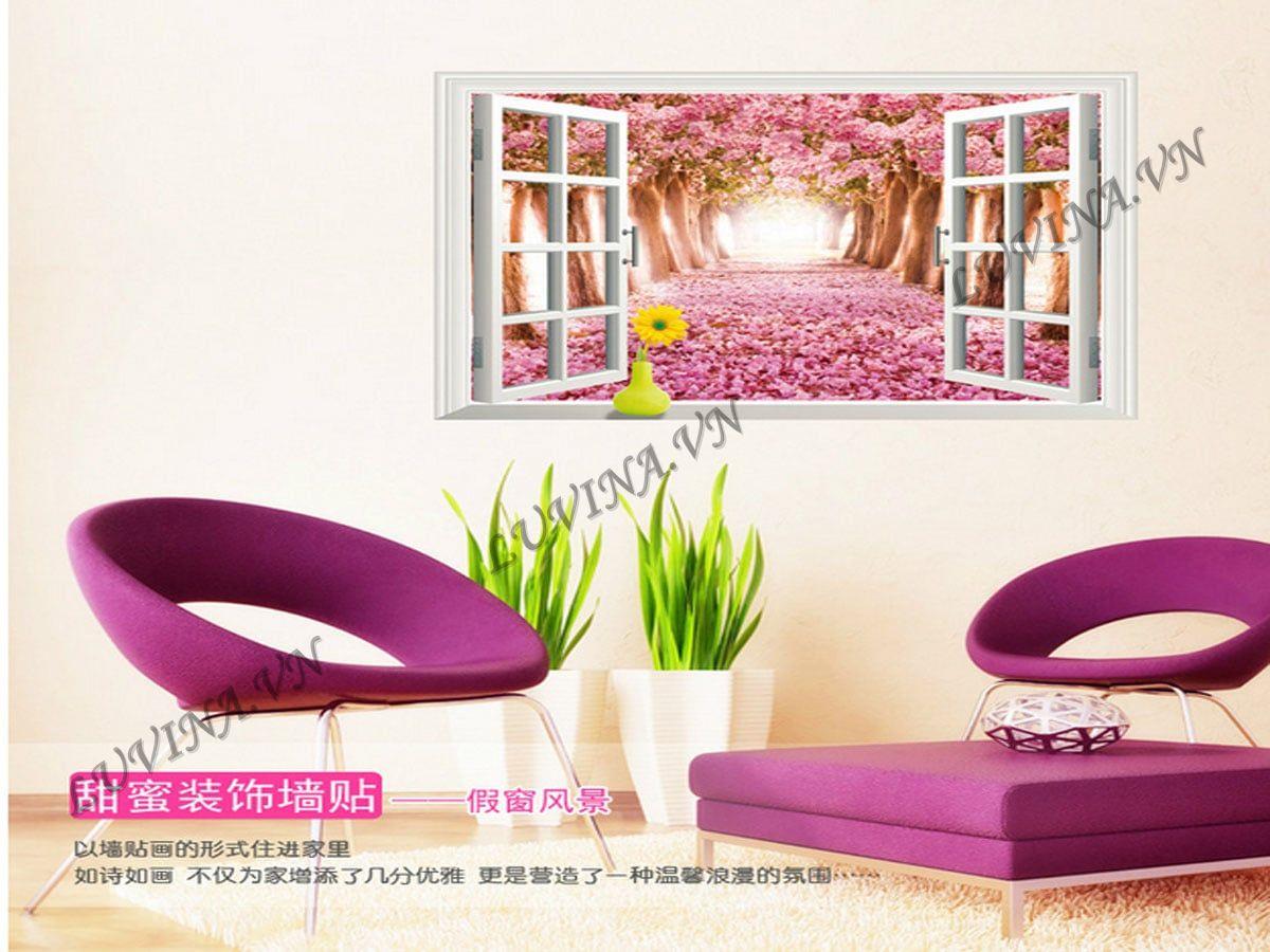 DECAL TRANG TRÍ CỬA SỔ ANH ĐÀO