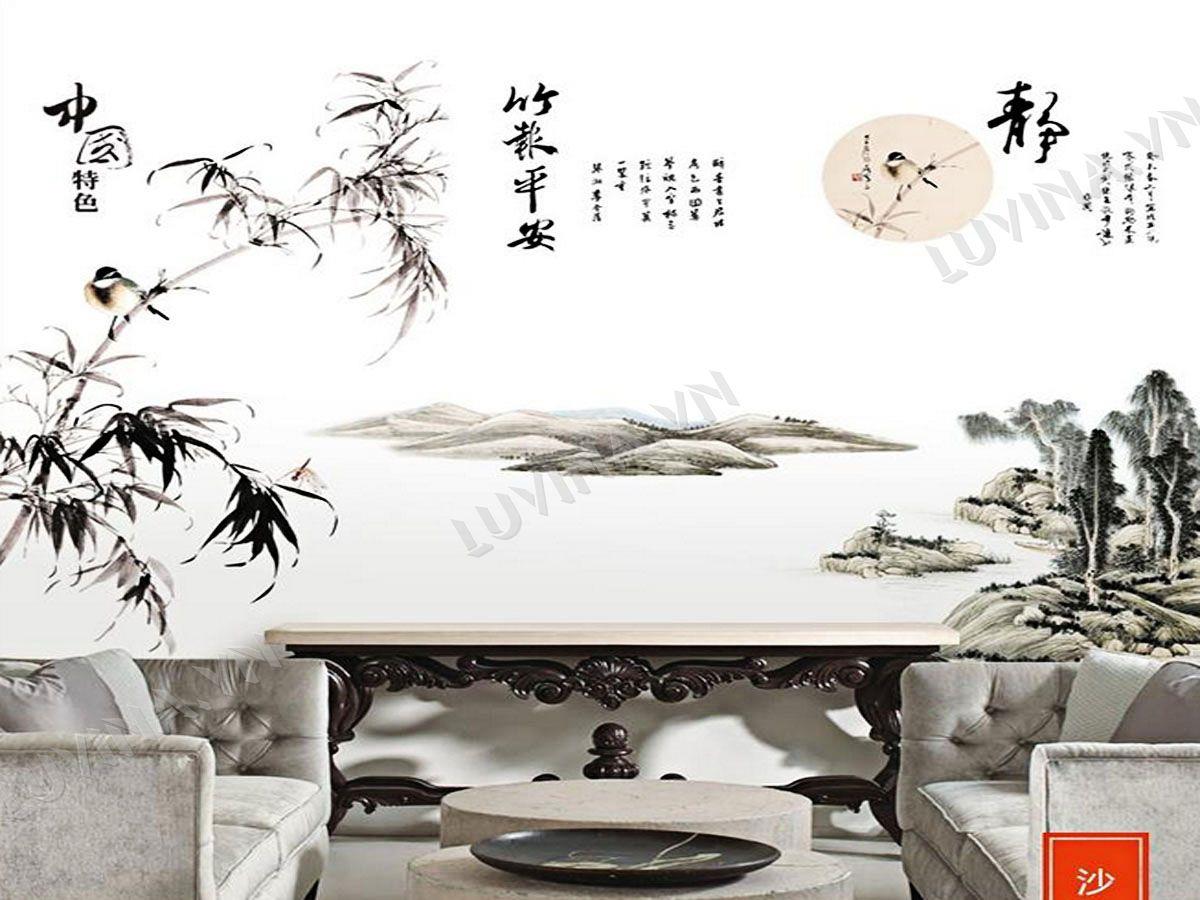 DECAL TRANG TRÍ TRÚC THƯ PHÁP
