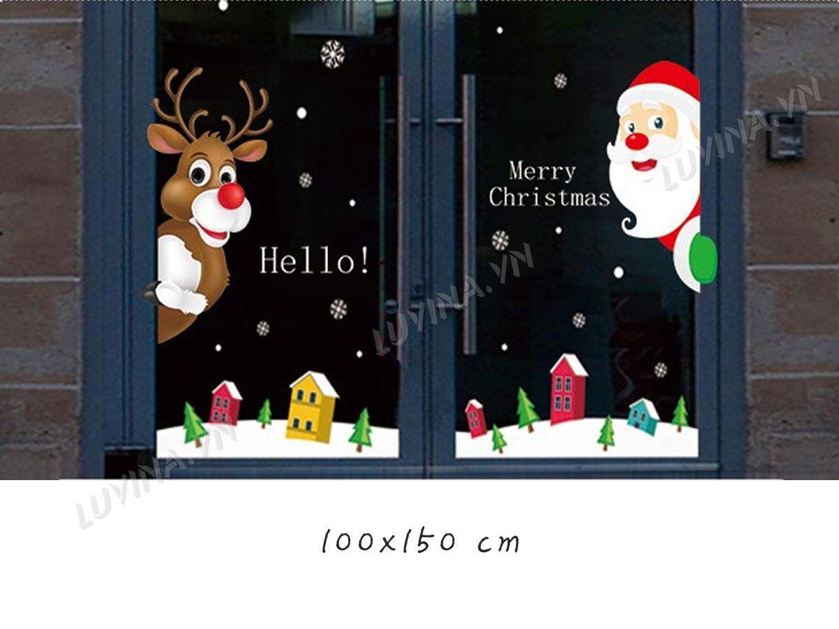 DECAL TRANG TRÍ ÔNG GIÀ NOEN DÁN CỬA