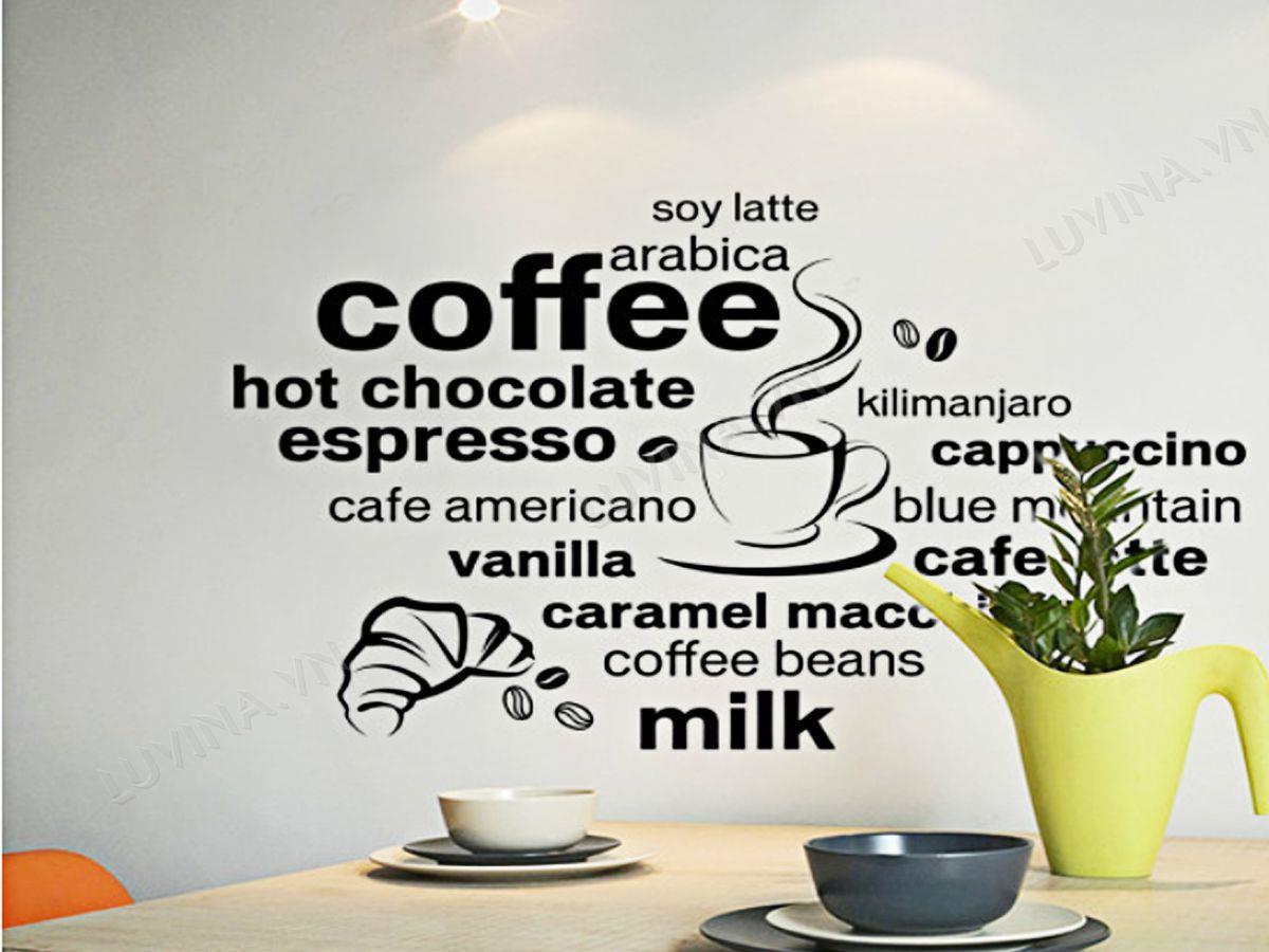 DECAL TRANG TRÍ CHỮ COFFEE