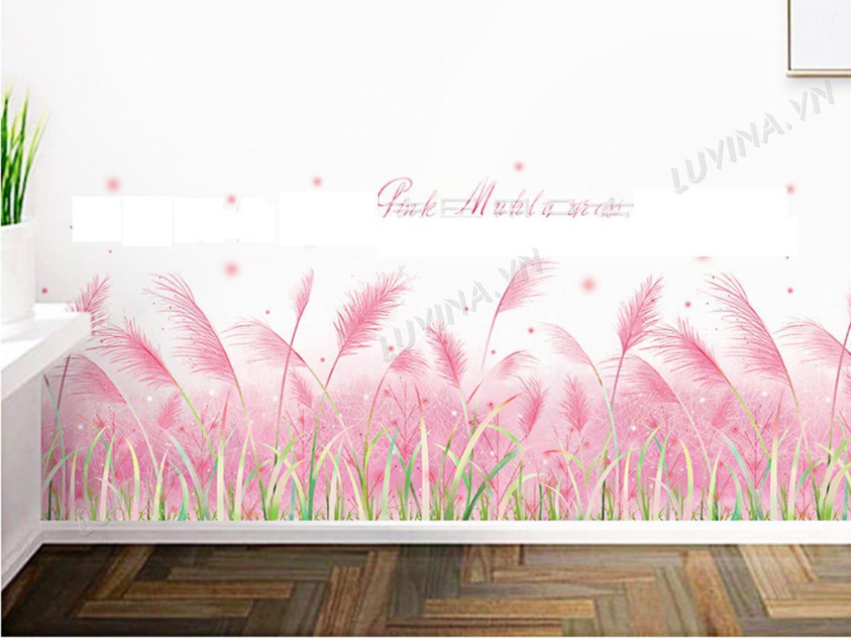 DECAL HÀN QUỐC CỎ LAU HỒNG