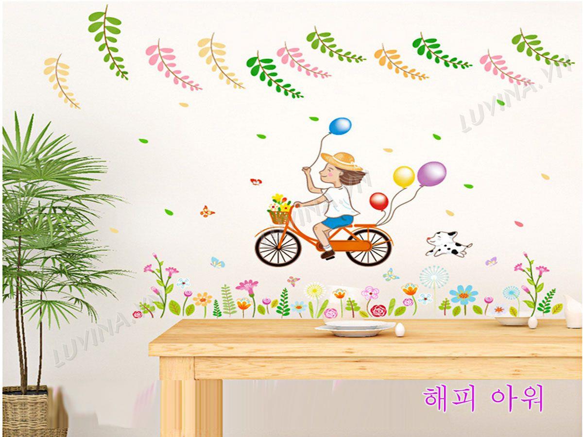 DECAL TRANG TRÍ BÉ ĐẠP XE CẦM BÓNG