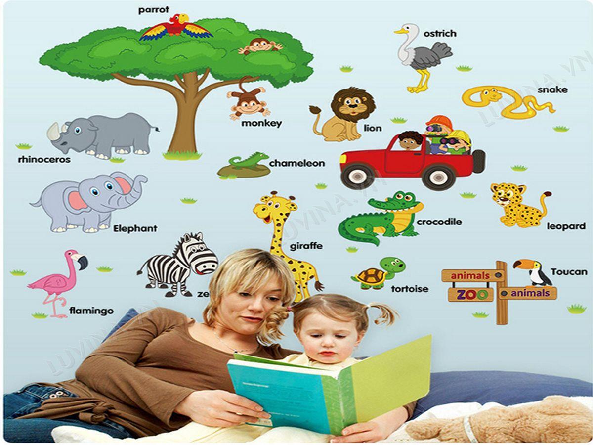 DECAL TRANG TRÍ SỞ THÚ TIẾNG ANH