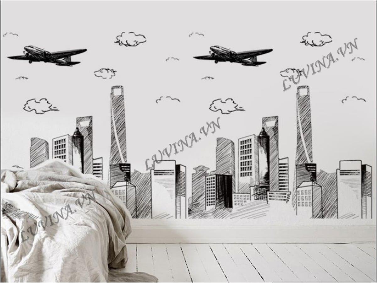 DECAL TRANG TRÍ THÀNH PHỐ MÁY BAY