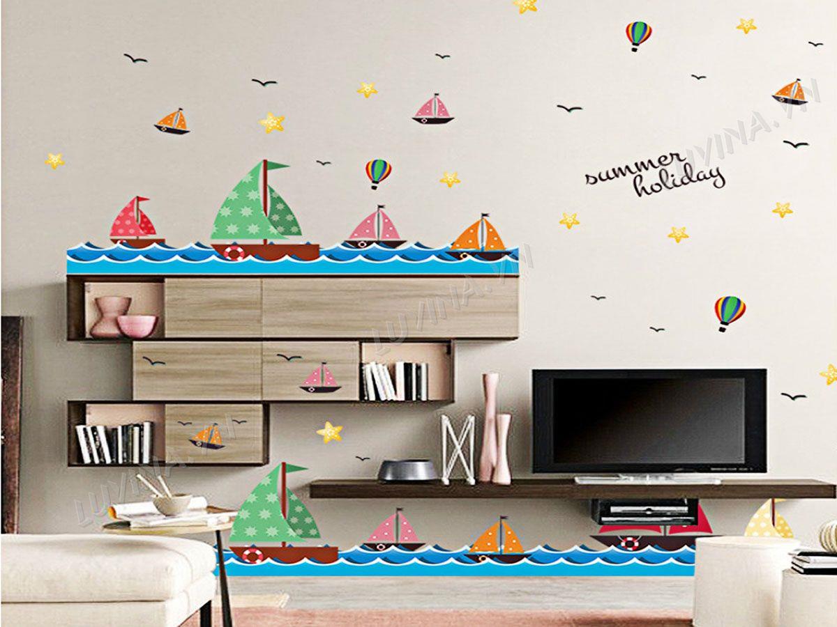 DECAL TRANG TRÍ CHÂN TƯỜNG THUYỀN BUỒM