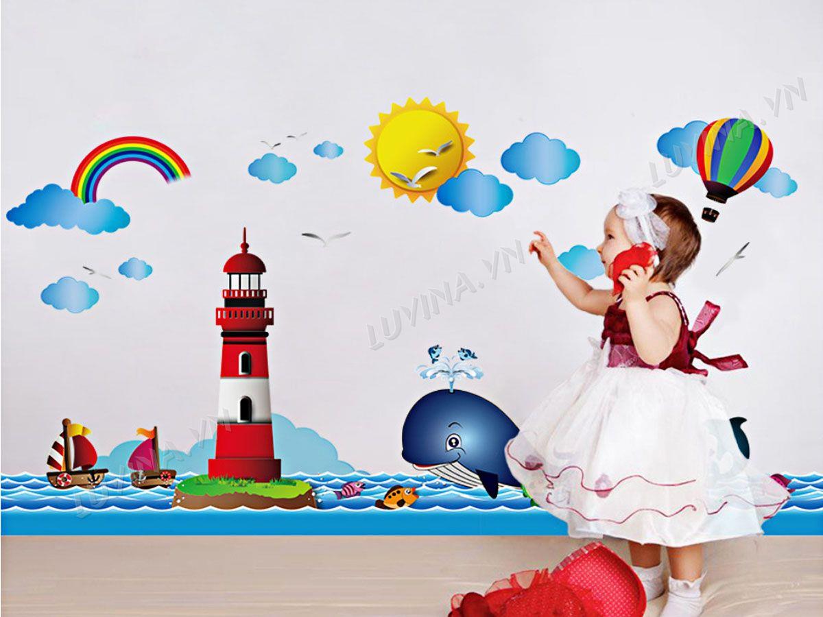 DECAL TRANG TRÍ CHÂN TƯỜNG HẢI ĐĂNG