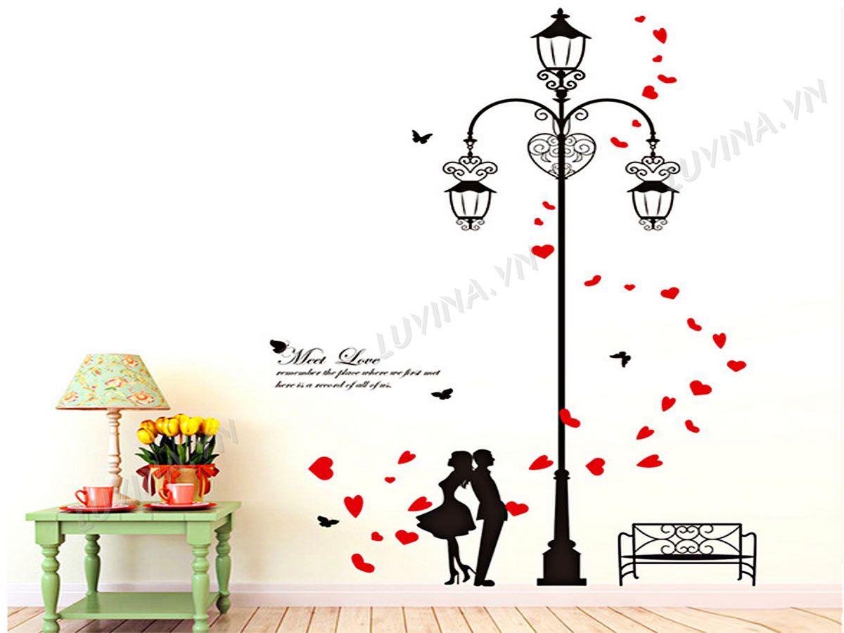 DECAL TRANG TRÍ CỘT ĐÈN TÌNH YÊU
