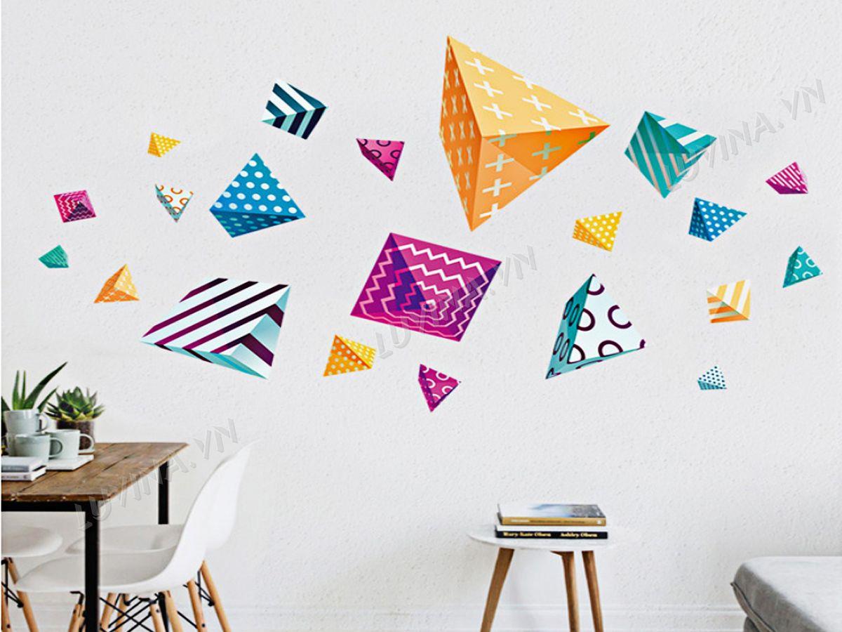 DECAL TRANG TRÍ KHỐI TAM GIÁC