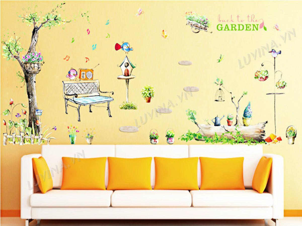 DECAL TRANG TRÍ KHU VƯỜN CỔ TÍCH