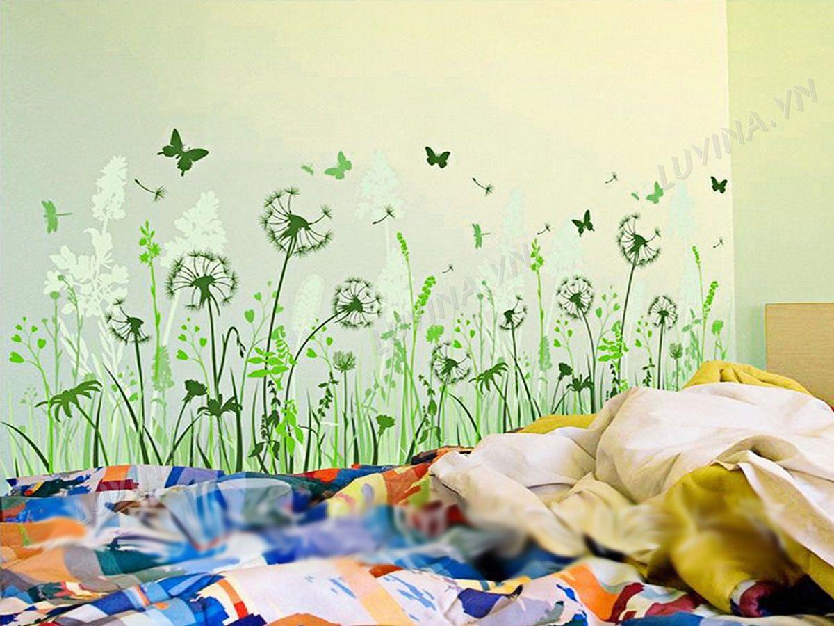 DECAL TRANG TRÍ CHÂN TƯỜNG HOA BỒ CÔNG ANH