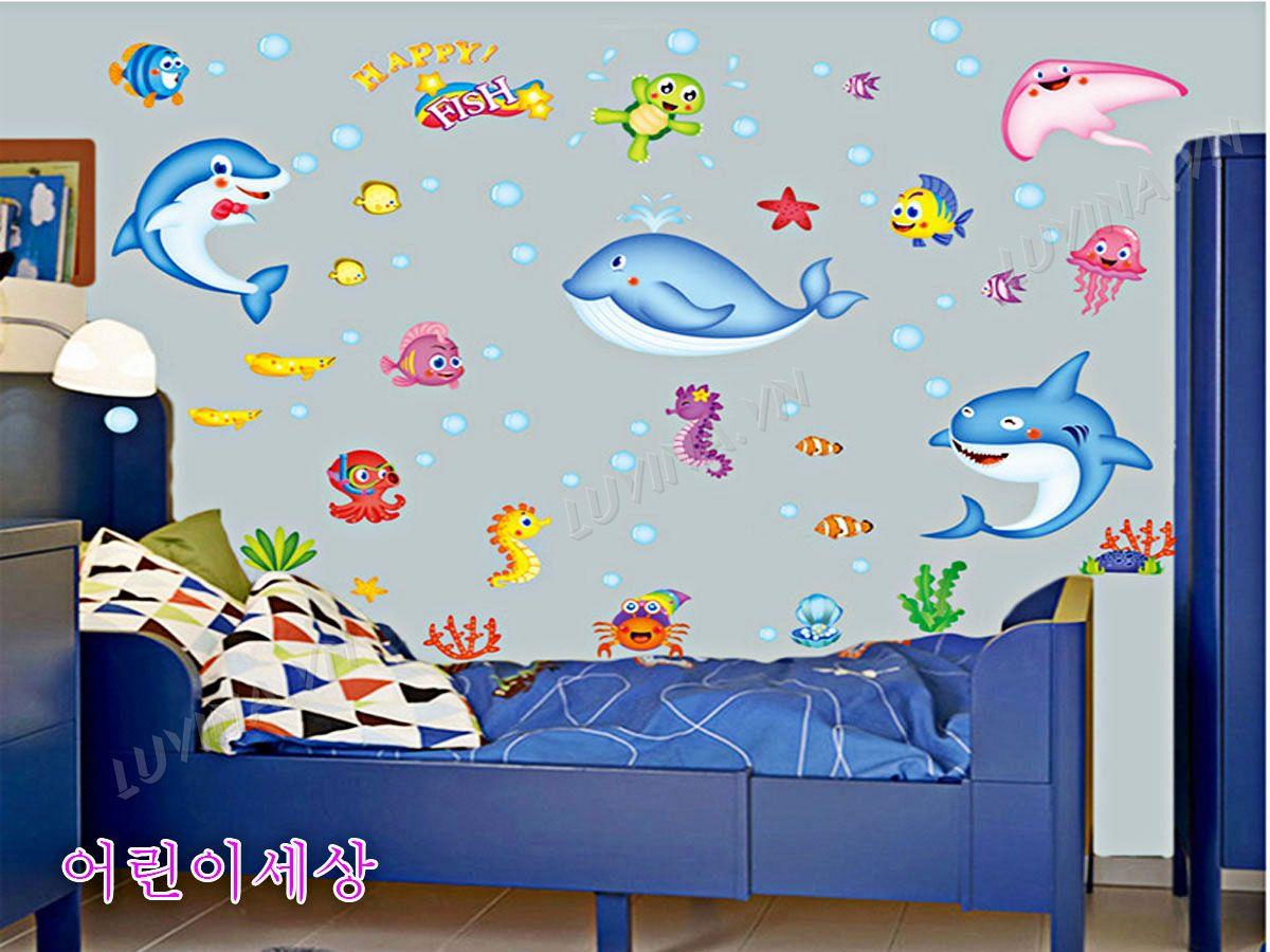 DECAL TRANG TRÍ ĐÀN CÁ HEO ĐẠI DƯƠNG