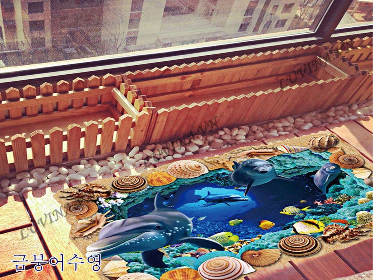 DECAL TRANG TRÍ CỬA SỔ CÁ MẬP ỐC