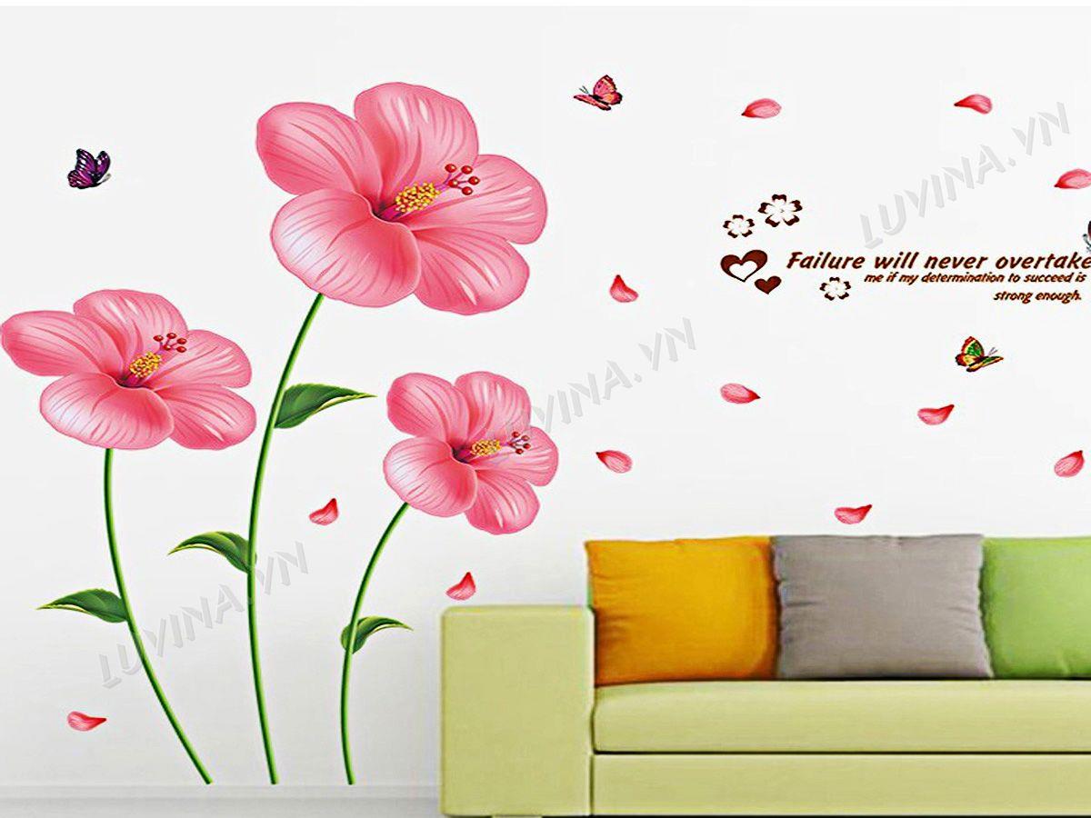 DECAL TRANG TRÍ HOA TRÀ NHẬT