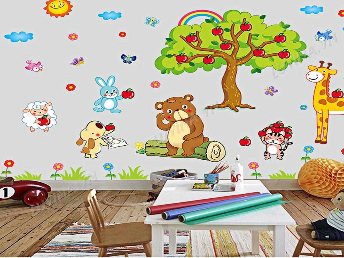 DECAL TRANG TRÍ VƯỜN THÚ TÁO