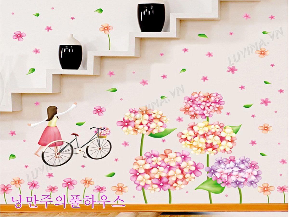 DECAL TRANG TRÍ CÔ GÁI VÀ BỒ CÔNG ANH