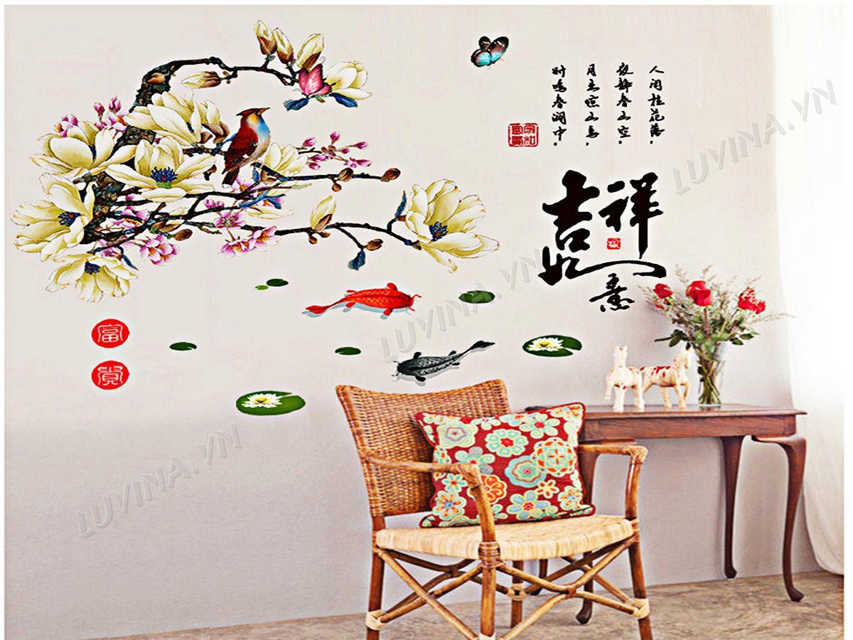 DECAL TRANG TRÍ HOA ĐẠI VÀNG