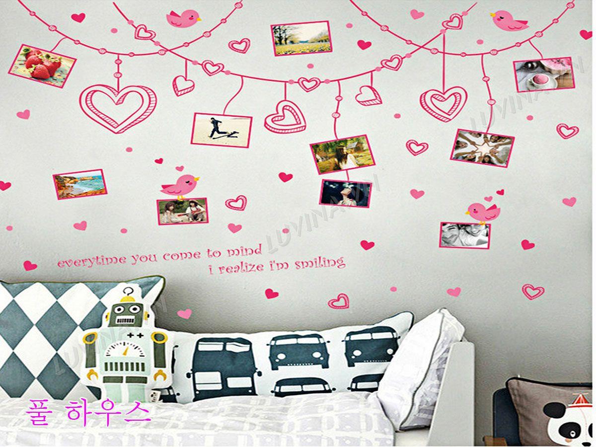 DECAL TRANG TRÍ DÂY KHUNG ẢNH TIM