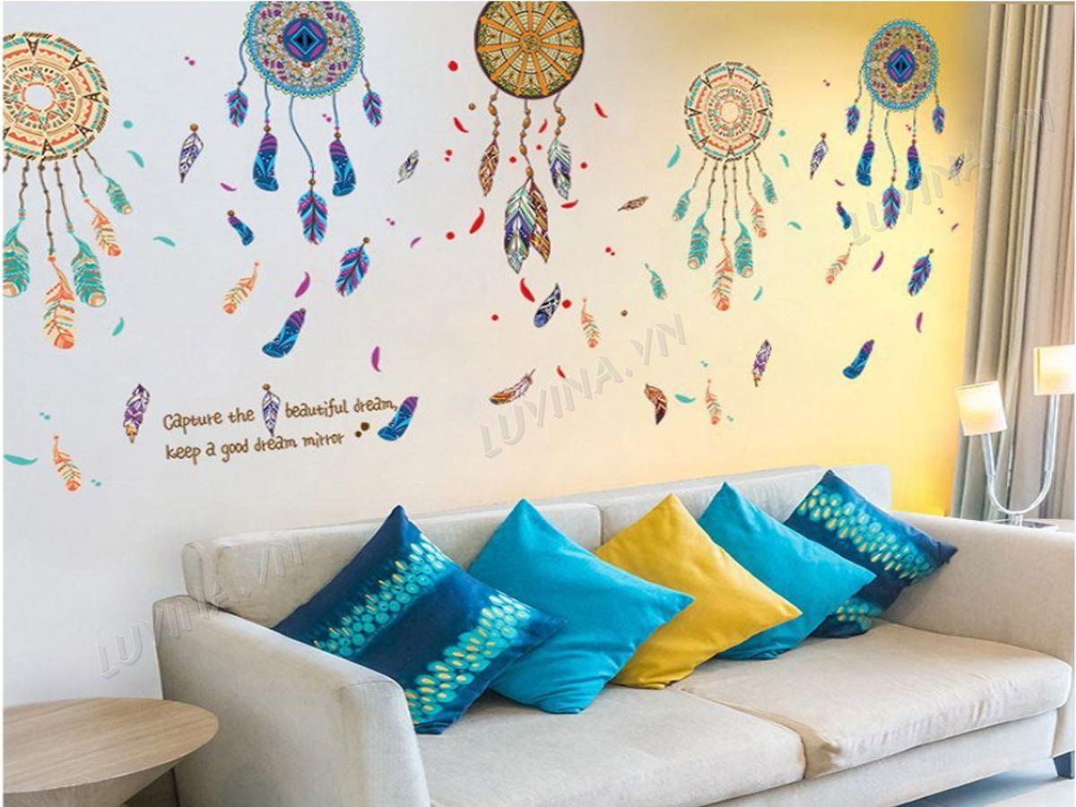 DECAL TRANG TRÍ DREAM CATCHER THỔ CẨM