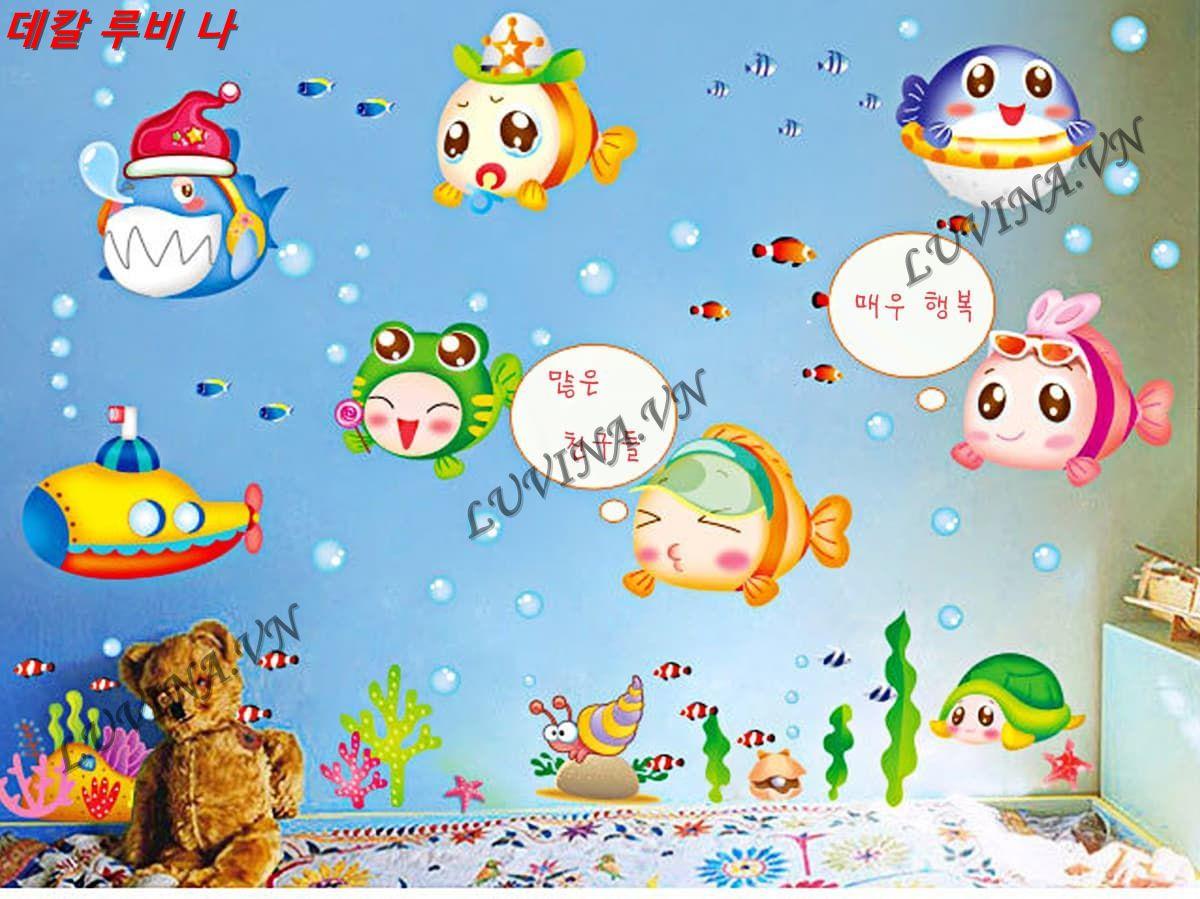 DECAL TRANG TRÍ ĐÀN CÁ NGỘ NGHĨNH